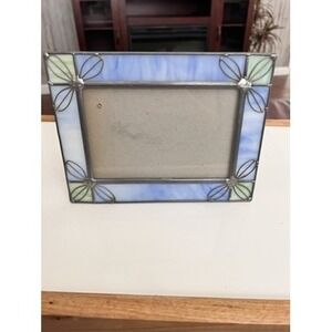 Stained  Glass Photo Picture Frame Malden Hand Made Stained Glass Blue  Green